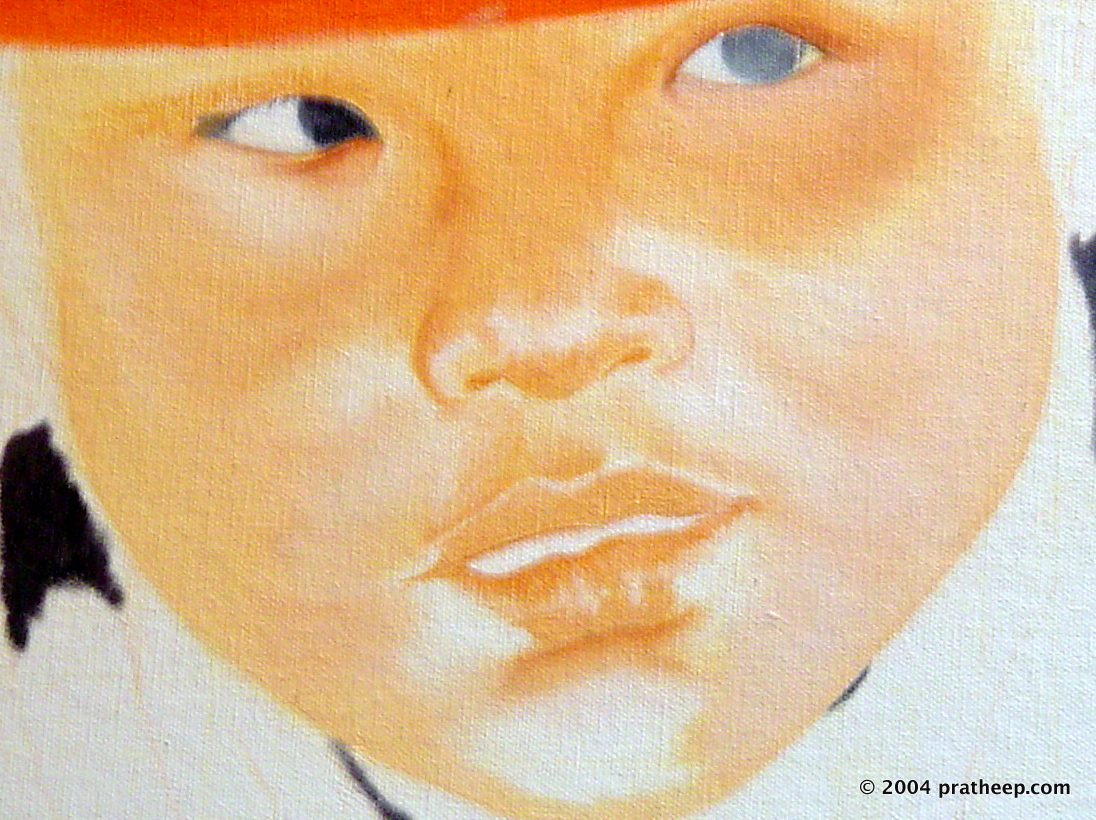 There was a very popular poster called 'The Peruvian Boy'. I liked the reddish skin tone. This is shot during the base layer painting. 