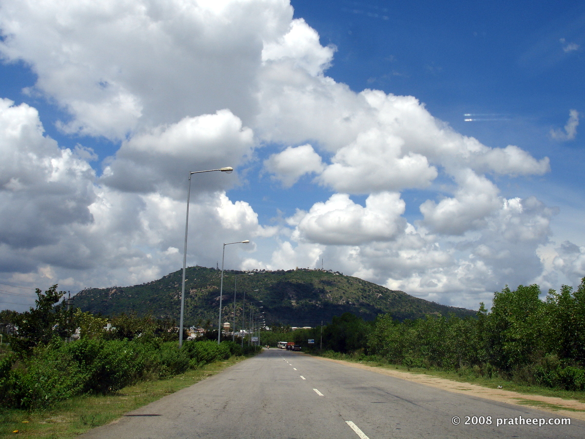Chamundi hills at Mysore, seen from the outer-ring road