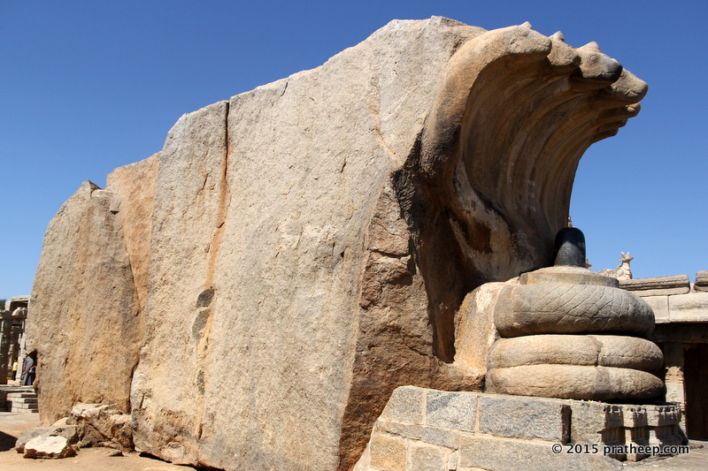 The hooded serpent shading the lingam sculpture. All done in situ style, scoping out of a massive boulder. 