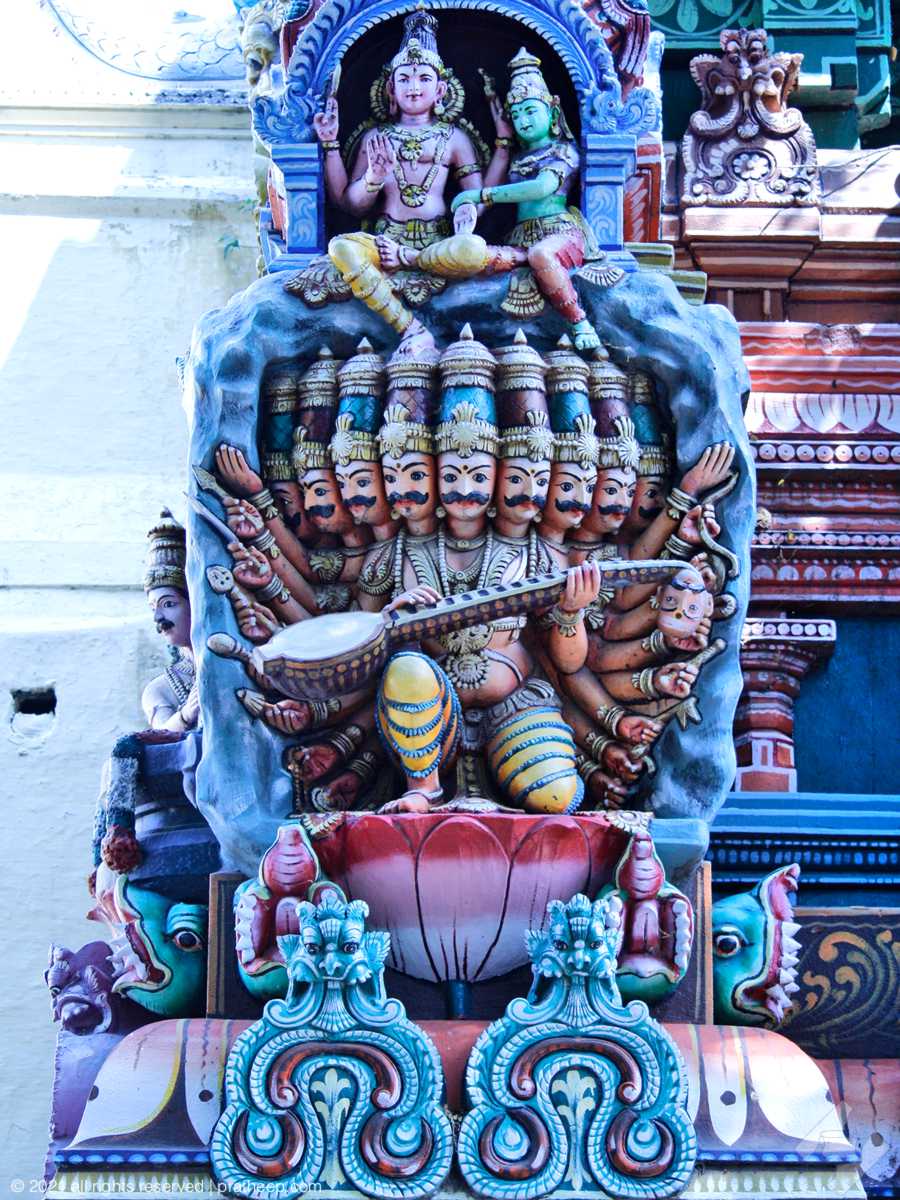Stucco art inside Madurai Meenakshi Temple 