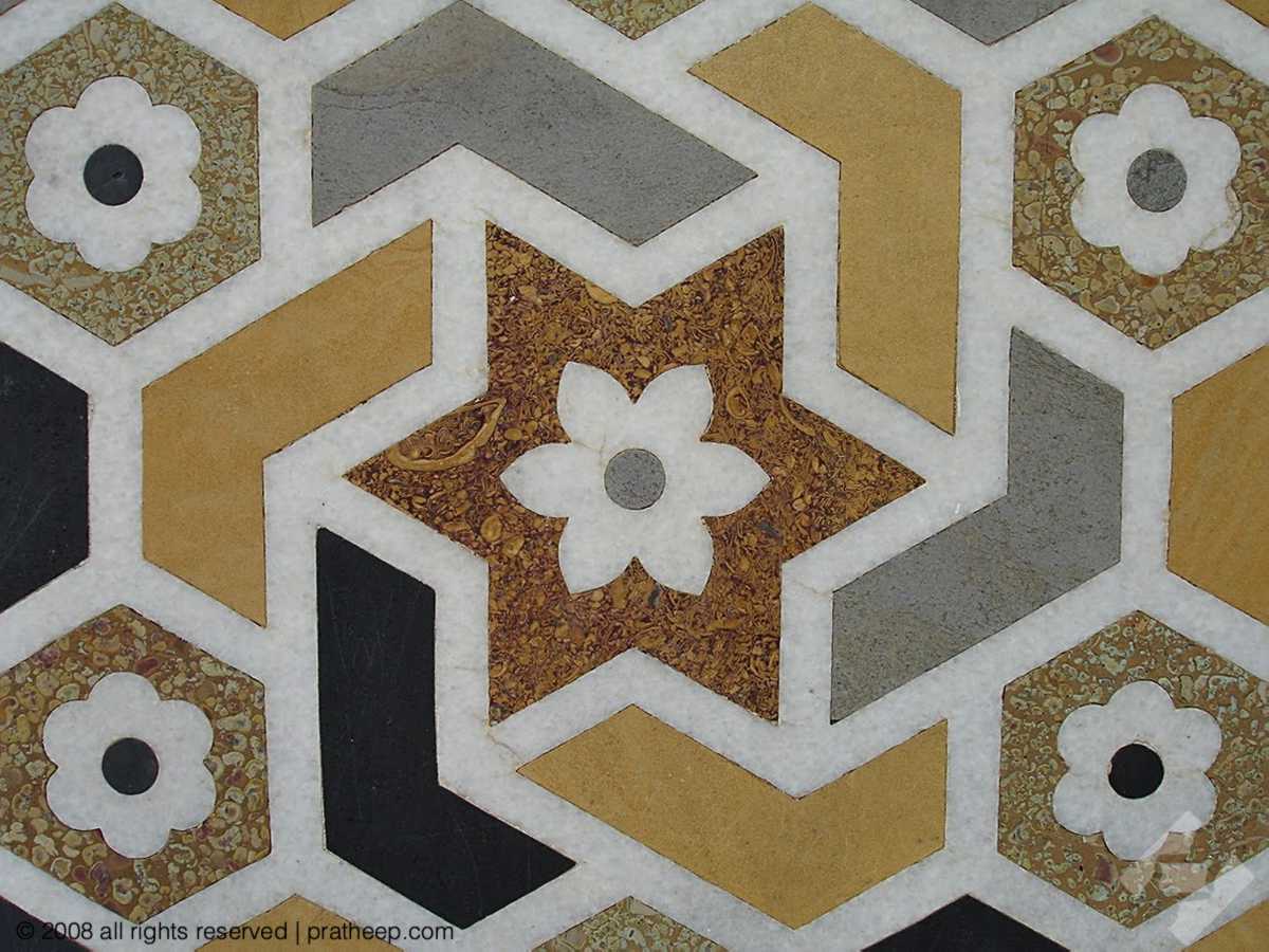 Pietra dura with multiple stone types