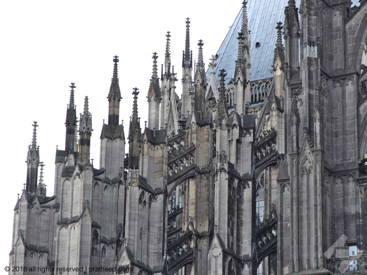 The flying buttresses and pinnacles 