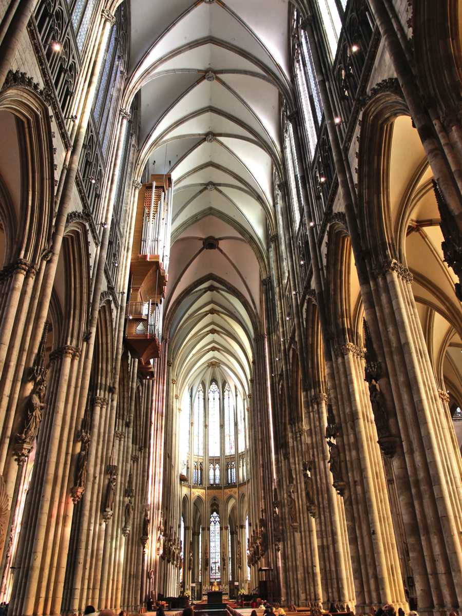 The nave looking east in cologne cathedral