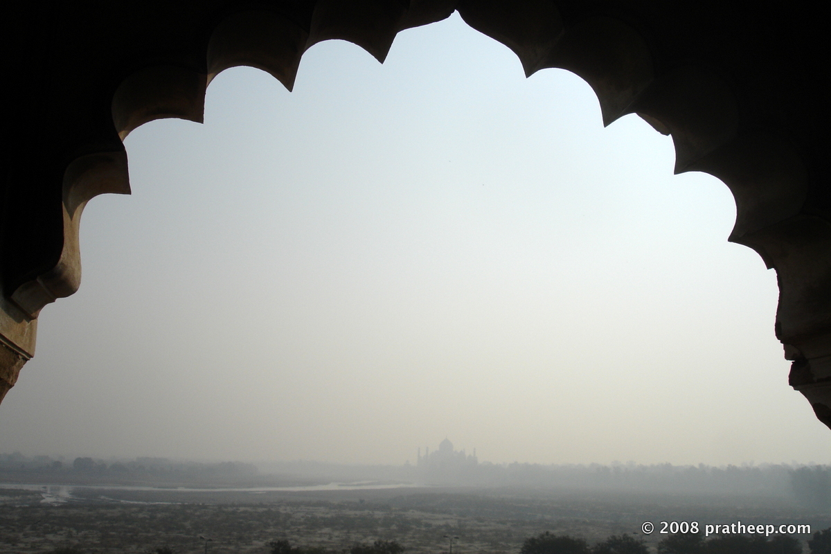 Probably the same view Shah Jahan had during his final days from the prison in the fort.