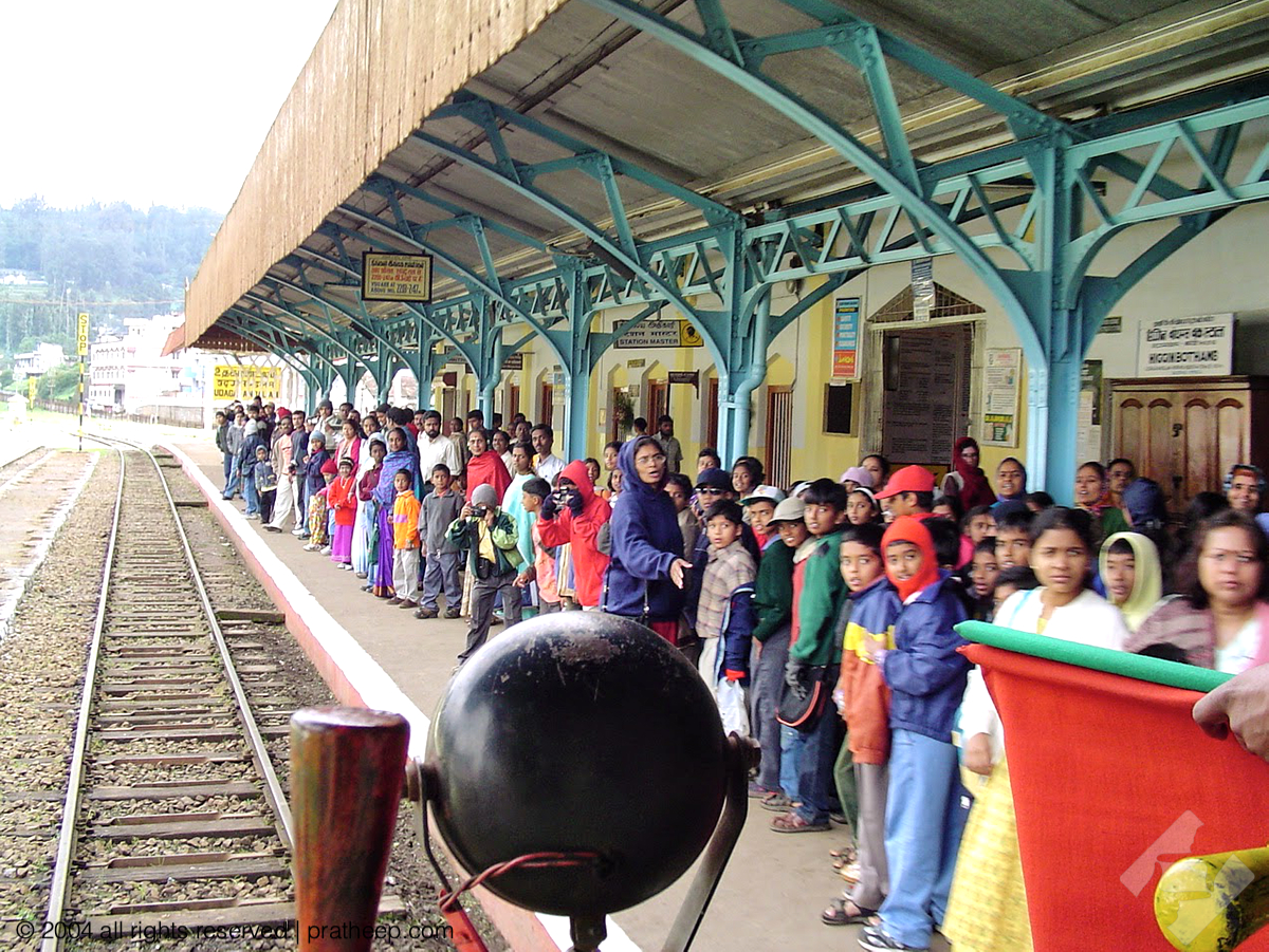 Nilgiri Express arrives in Ooty railway station. 