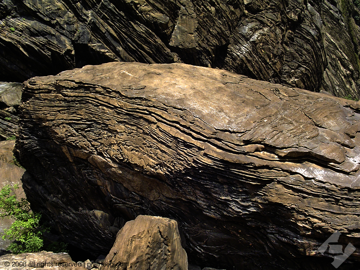 Metamorphosed sedimentary rocks at Jog Falls